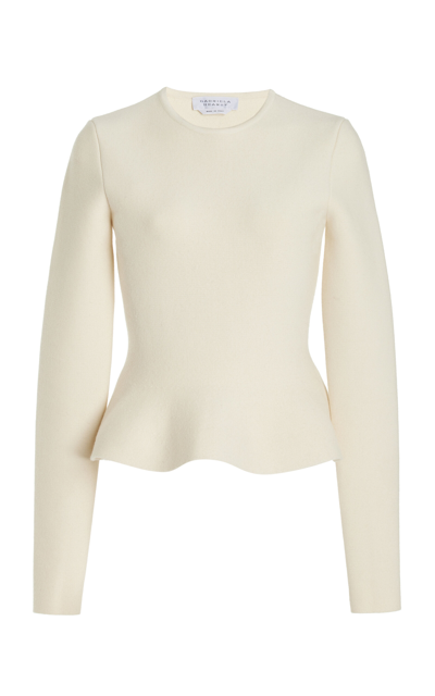 Shop Gabriela Hearst Hegel Wool Peplum Sweater In Ivory
