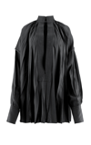 Ferragamo Oversized Satin Top In Black