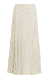 Gabriela Hearst Callum Cable-knit Cashmere Midi Skirt In Ivory