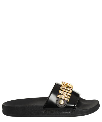 Moschino Slides In Black