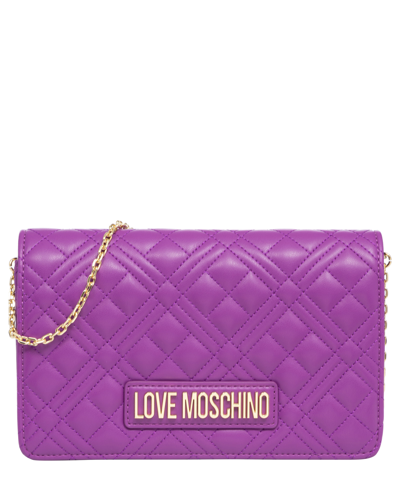 Love Moschino Lettering Logo Crossbody Bag In Violet