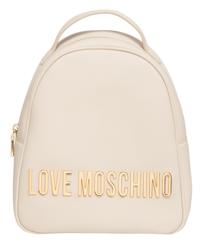 Love Moschino Maxi Lettering Backpack In Beige