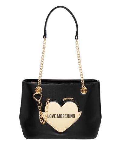 Love Moschino Baby Heart Shoulder Bag In Black