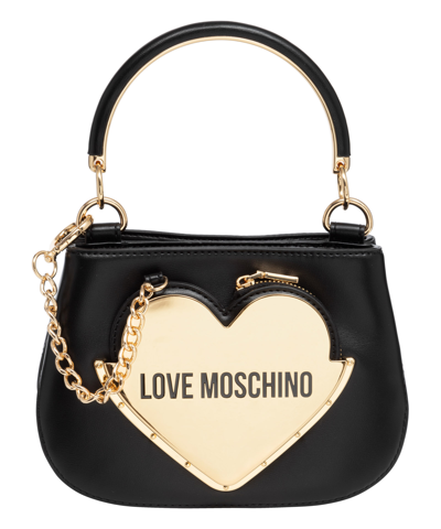 Love Moschino Baby Heart Handbag In Black