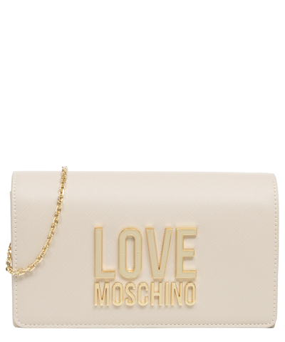 Love Moschino Jelly Logo Crossbody Bag In Beige