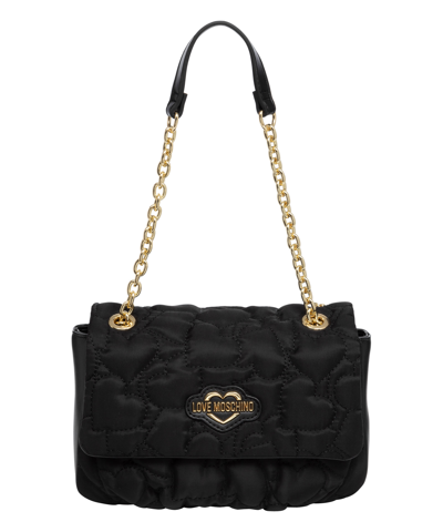 Love Moschino Puffy Heart Shoulder Bag In Black