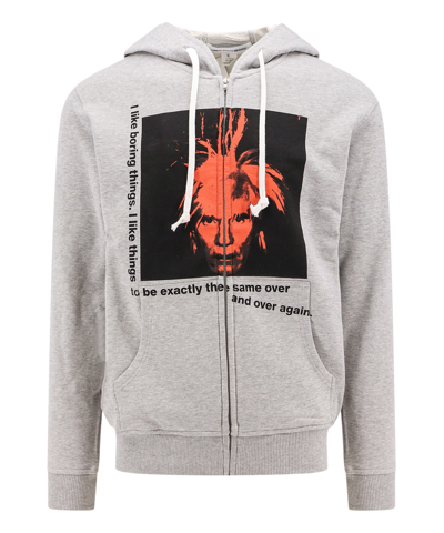 Comme Des Garçon Shirt Cotton Sweatshirt With Frontal Andy Warhol Print In Grey