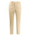 Pt Torino Cotton Trousers With Pockets And Loops In Beige