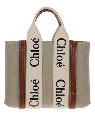 Chloé Woody Handbag In Beige