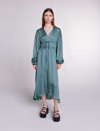 Maje Women's Satin-look Maxi Dress In Khaki