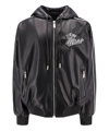 Off-white Perforated Leather Jacket With Frontal Logo Patch In Black