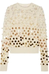 MARC JACOBS SEQUIN-EMBELLISHED WOOL AND CASHMERE-BLEND SWEATER