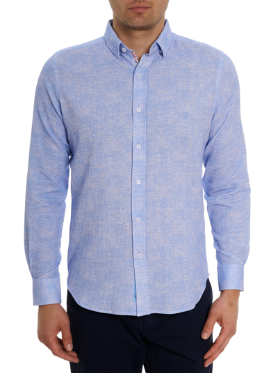 Robert Graham Reid Long Sleeve Button Down Shirt In Light Blue