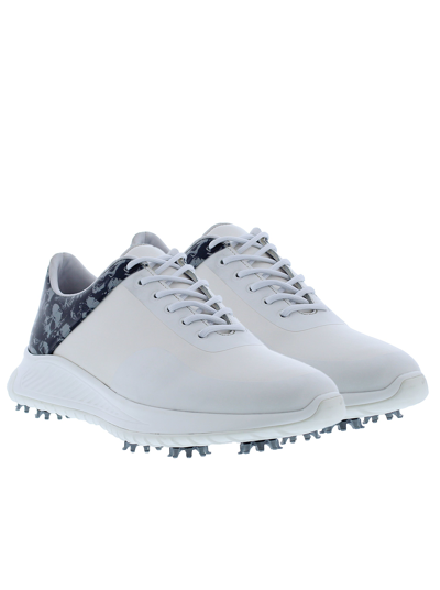 Robert Graham Men's Crockett Leather Golf Sneakers W/ Spikes In White