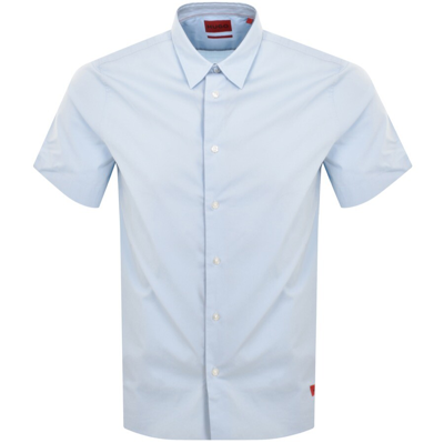 Hugo Short Sleeved Ebor Shirt Blue In Light/pastel Blue 455