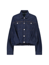 Dries Van Noten Womens Indigo Vesto Gathered-hem Denim Jacket In Blue