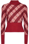 MIU MIU CHECKED MOHAIR-BLEND SWEATER