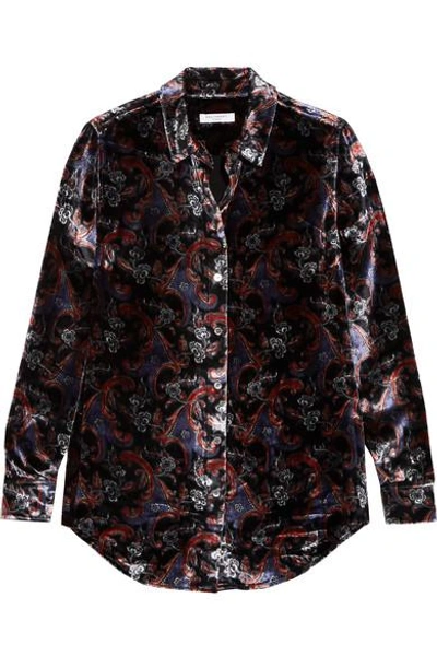 Equipment Essential Printed Velvet Shirt In Multicolor