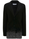 Jw Anderson Crystal Embellished Single-breasted Blazer In Black