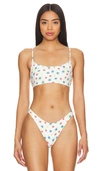 Frankies Bikinis Bay View Top In Water Blossom Print