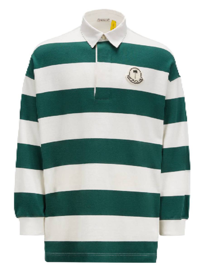 Moncler Genius Moncler X Palm Angels平纹针织polo衫 In Green,white