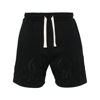 Vision Of Super Flame-embroidered Track Shorts In Black