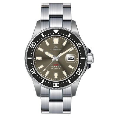 Pre-owned Lorenz Mens Automatic Wristwatch 28185ff Stainless Steel Khaki Sub 100mt