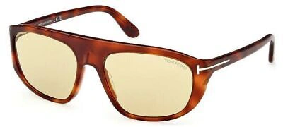 Pre-owned Tom Ford Ft1002-53e-58 Blonde Havana Sunglasses In Brown