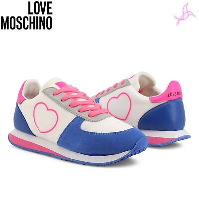 Pre-owned Moschino Sneakers Love  Ja15522g0ejm1 Woman White 127573 Shoes Original Outlet