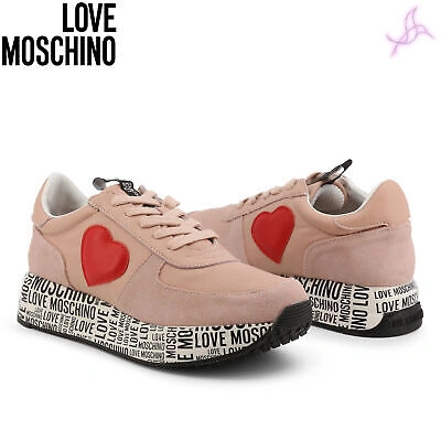 Pre-owned Moschino Sneakers Love  Ja15364g1eia4 Woman Pink 125611 Shoes Original Outlet