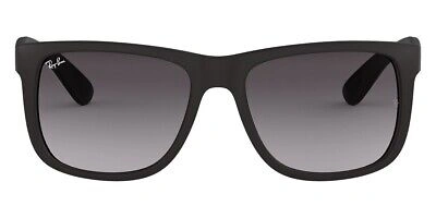 Pre-owned Ray Ban Ray-ban 0rb4165 Sunglasses Men Black Square 51mm & Authentic In Light Grey Gradient Dark Grey