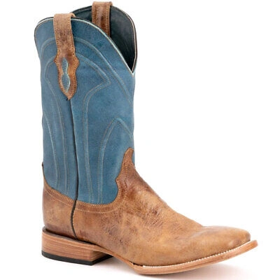 Pre-owned Ferrini Men's Maddox S-toe Antique Saddle Boots (1219315)