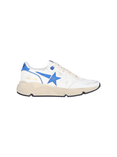 Golden Goose Running Sole混合皮革运动鞋 In White