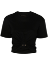RABANNE COTTON JERSEY CROPPED TOP