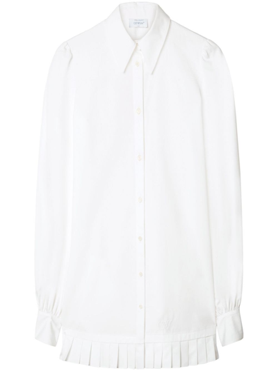 Off-white Shirt Dress In White