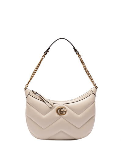Gucci `gg Marmont` Shoulder Bag In Beige