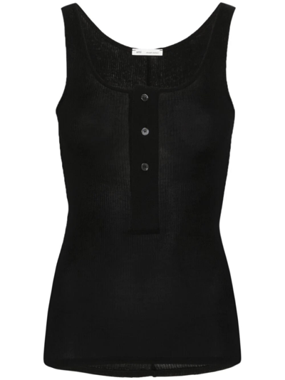 Ami Alexandre Mattiussi Fine-ribbed Tank Top In Black  