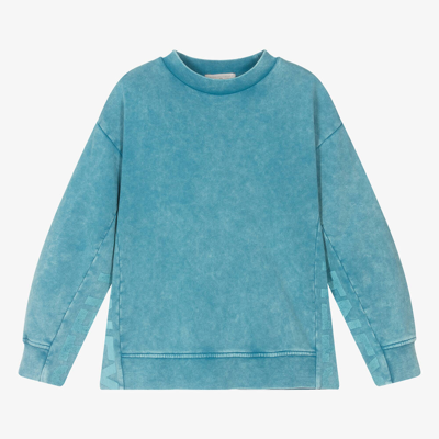 Stella Mccartney Kids Teen Boys Blue Stone Wash Cotton Sweatshirt