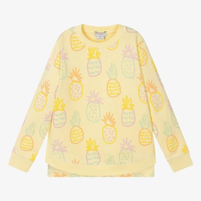 Stella Mccartney Kids Girls Yellow Pineapple Cotton Sweatshirt