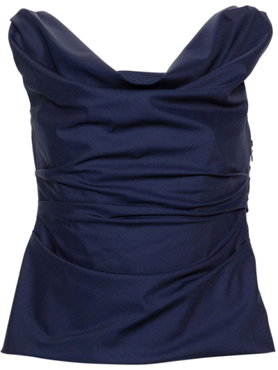 Armarium Drapiertes Wolltop In Blue