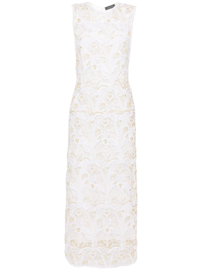 Fabiana Filippi X Benni Bosetto Fabula-macramé Midi Dress In White