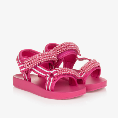 Monnalisa Kids' Girls Pink Pearl Sandals