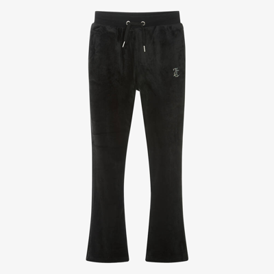 Juicy Couture Teen Girls Black Flared Velour Joggers