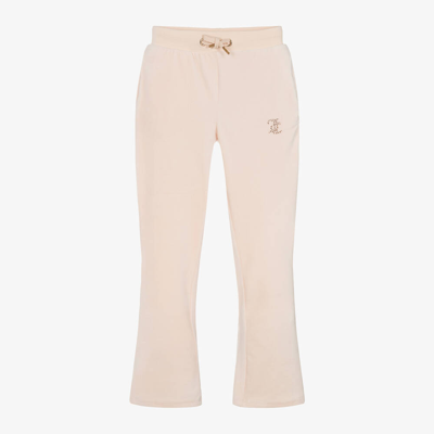 Juicy Couture Kids' Girls Blush Pink Flared Velour Joggers