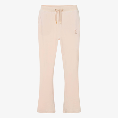 Juicy Couture Teen Girls Blush Pink Flared Velour Joggers