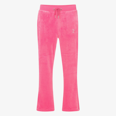 Juicy Couture Teen Girls Bright Pink Flared Velour Joggers
