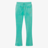 JUICY COUTURE TEEN GIRLS GREEN FLARED VELOUR JOGGERS