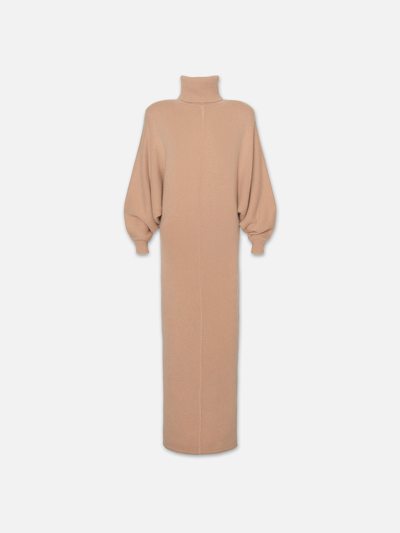 Frame Long Cashmere Dolman Dress Blush In Brown