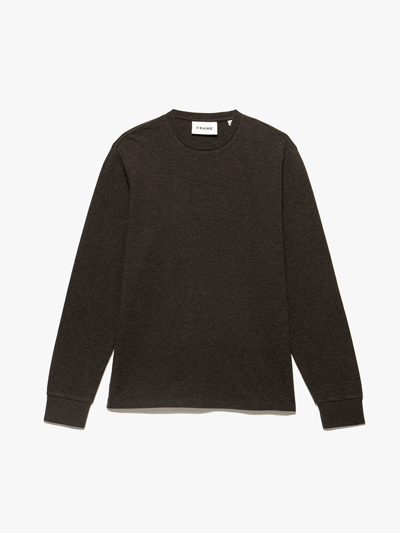 Frame Duo Fold Crewneck Sweater In Heather Espresso