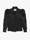Frame Gillian Long Sleeve Top Noir 100% Silk